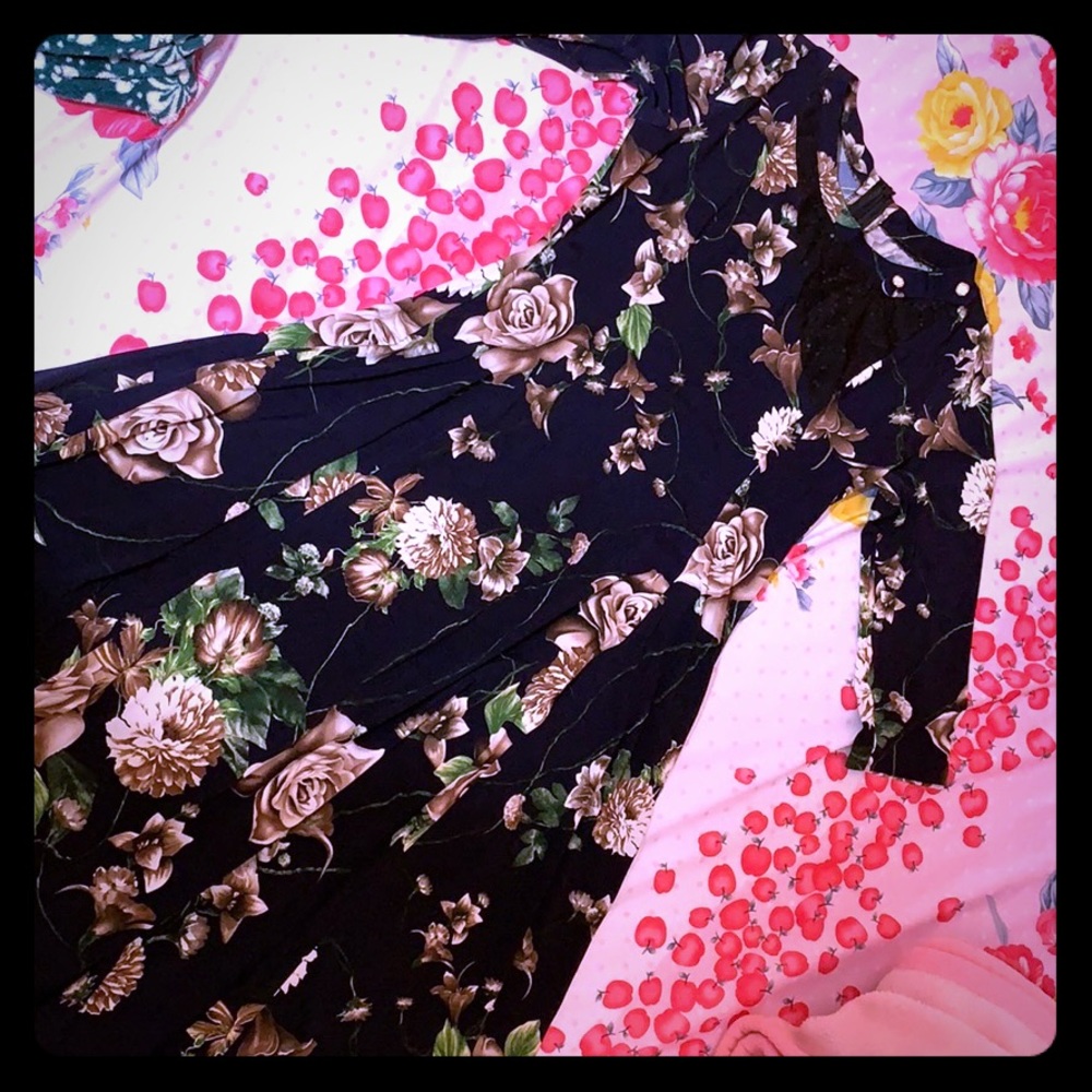 Navy floral dress (customized)